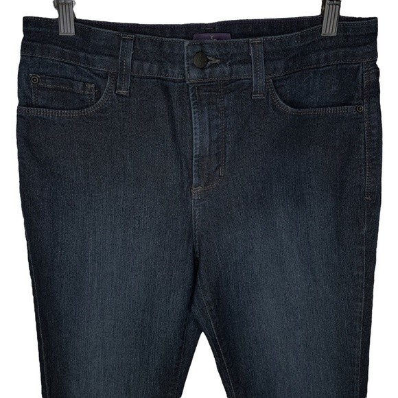 NYDJ Mini Boot Cut Jeans sz 10 * Dark Wash Stretch Denim Lift Tuck Technology - Picture 3 of 8